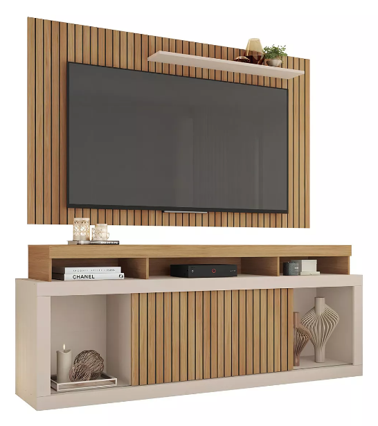 Rack Com Painel Para Tv Até 65 Polegadas Life Marrom Caemmun - Image 7